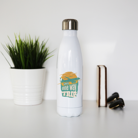 Trip quote water bottle stainless steel reusable - Graphic Gear