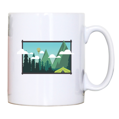 Camp landscape mug coffee tea cup - Graphic Gear