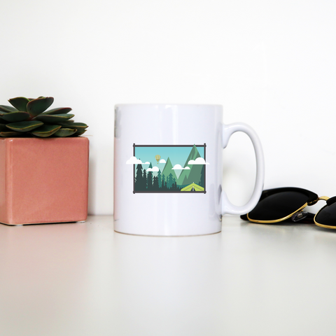 Camp landscape mug coffee tea cup - Graphic Gear
