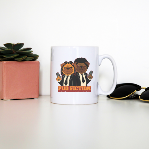 Pug fiction parody dog mug coffee tea cup - Graphic Gear