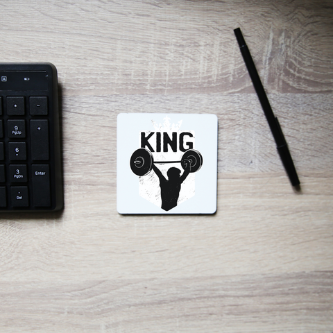 Weightlifting King coaster drink mat - Graphic Gear