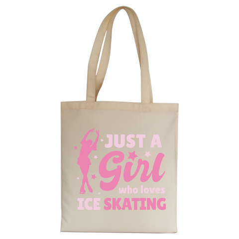 Ice skating love tote bag canvas shopping - Graphic Gear