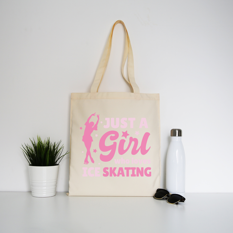 Ice skating love tote bag canvas shopping - Graphic Gear