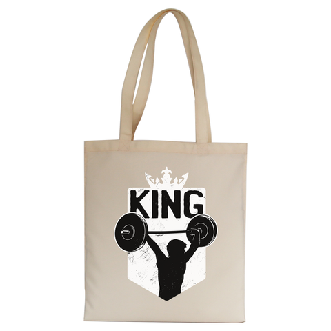 Weightlifting King tote bag canvas shopping - Graphic Gear