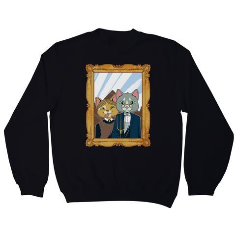 American gothic cat sweatshirt - Graphic Gear