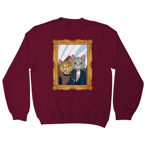 American gothic cat sweatshirt - Graphic Gear
