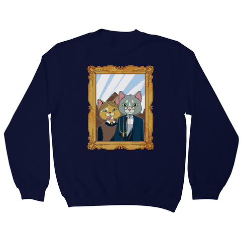 American gothic cat sweatshirt - Graphic Gear