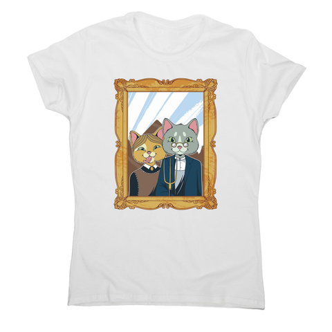 American gothic cat women's t-shirt - Graphic Gear