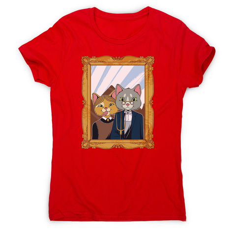 American gothic cat women's t-shirt - Graphic Gear