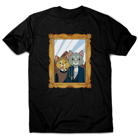 American gothic cat men's t-shirt - Graphic Gear