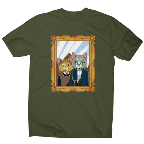 American gothic cat men's t-shirt - Graphic Gear