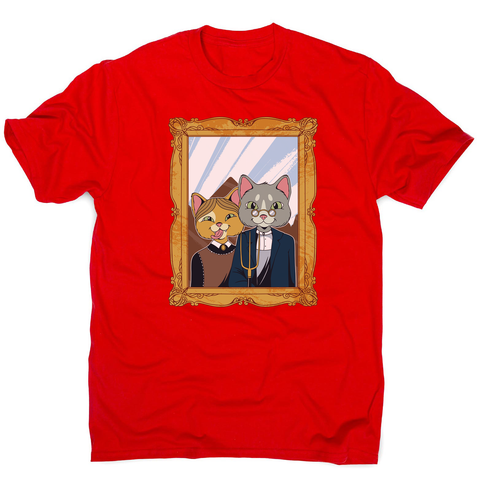 American gothic cat men's t-shirt - Graphic Gear