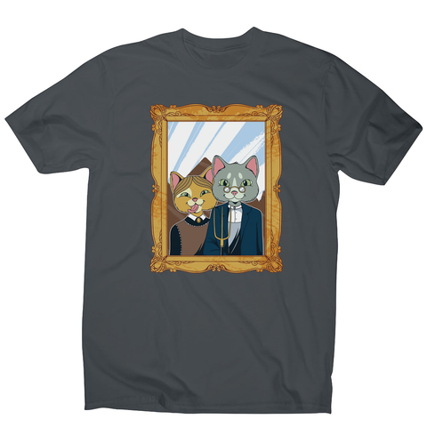 American gothic cat men's t-shirt - Graphic Gear