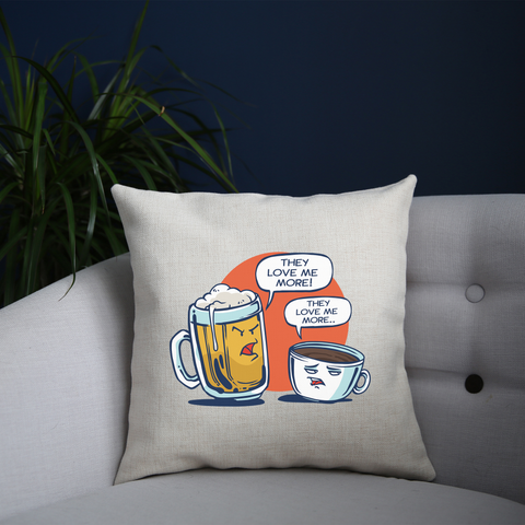 Beer vs coffee cushion cover pillowcase linen home decor - Graphic Gear