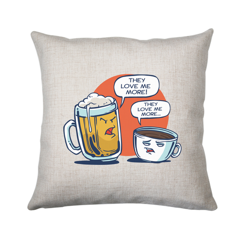 Beer vs coffee cushion cover pillowcase linen home decor - Graphic Gear