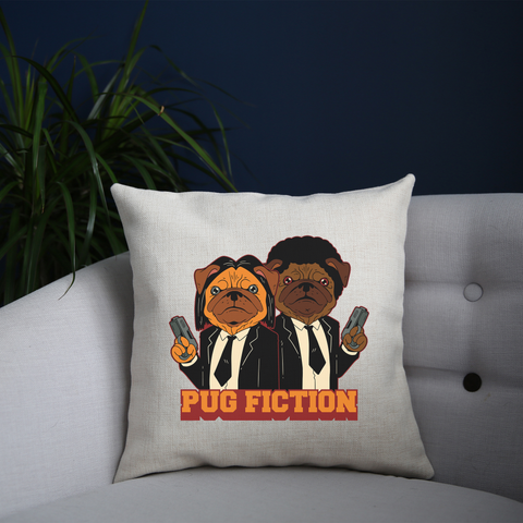 Pug fiction parody dog cushion cover pillowcase linen home decor - Graphic Gear