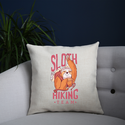 Sloth hiking team cushion cover pillowcase linen home decor - Graphic Gear