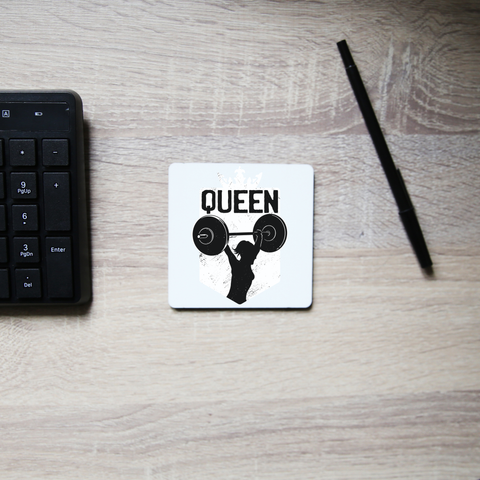 Weightlifting queen coaster drink mat - Graphic Gear