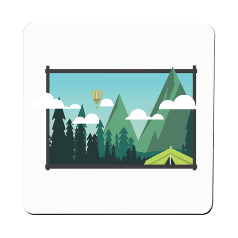 Camp landscape coaster drink mat - Graphic Gear