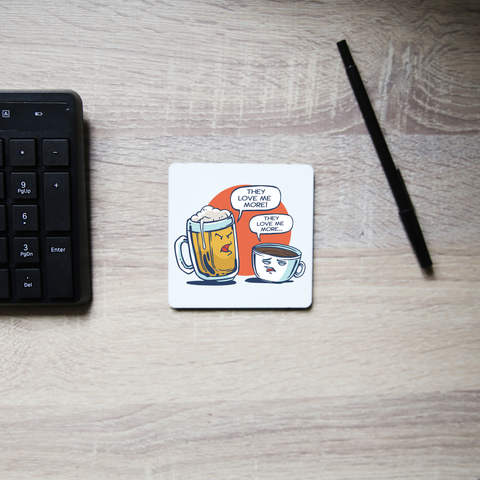 Beer vs coffee coaster drink mat - Graphic Gear