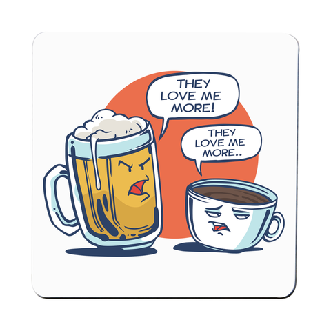 Beer vs coffee coaster drink mat - Graphic Gear