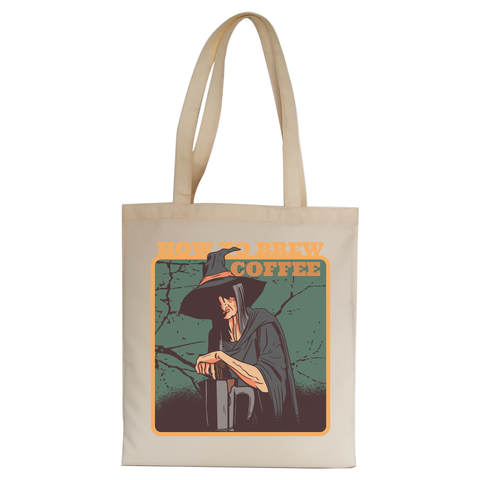Coffee witch tote bag canvas shopping - Graphic Gear