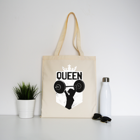 Weightlifting queen tote bag canvas shopping - Graphic Gear