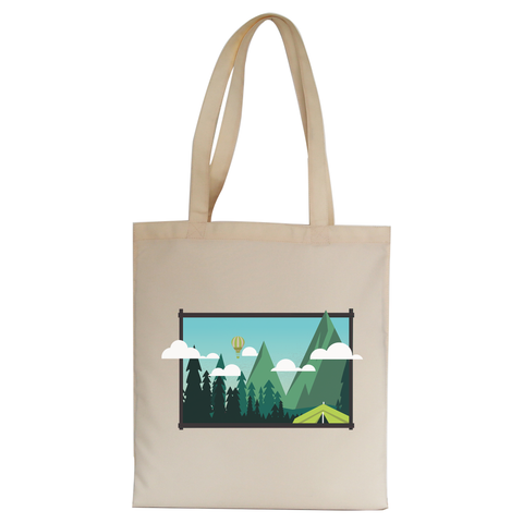 Camp landscape tote bag canvas shopping - Graphic Gear