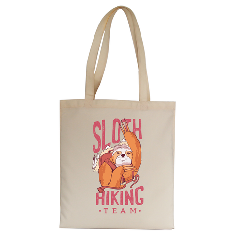 Sloth hiking team tote bag canvas shopping - Graphic Gear