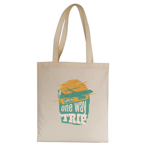 Trip quote tote bag canvas shopping - Graphic Gear