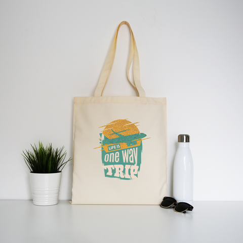 Trip quote tote bag canvas shopping - Graphic Gear