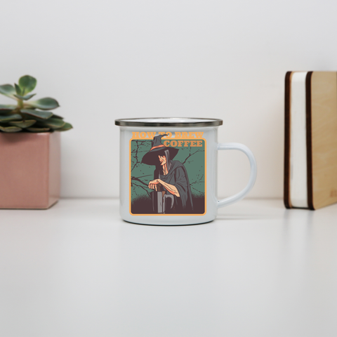 Coffee witch enamel camping mug outdoor cup colors - Graphic Gear