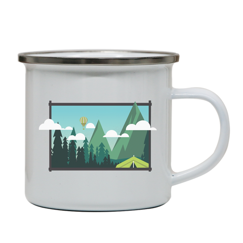 Camp landscape enamel camping mug outdoor cup colors - Graphic Gear