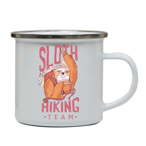 Sloth hiking team enamel camping mug outdoor cup colors - Graphic Gear