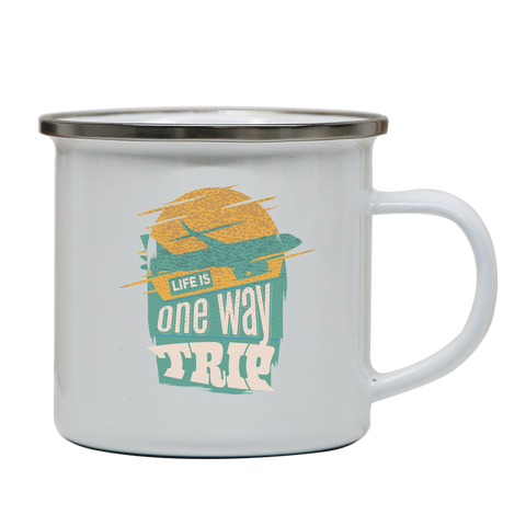 Trip quote enamel camping mug outdoor cup colors - Graphic Gear
