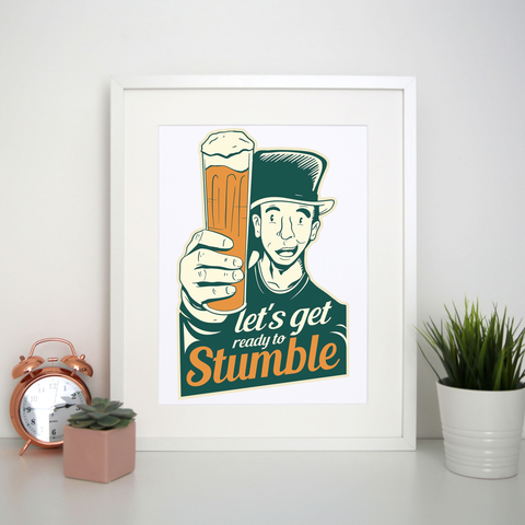 St. Patricks day beer print poster wall art decor - Graphic Gear