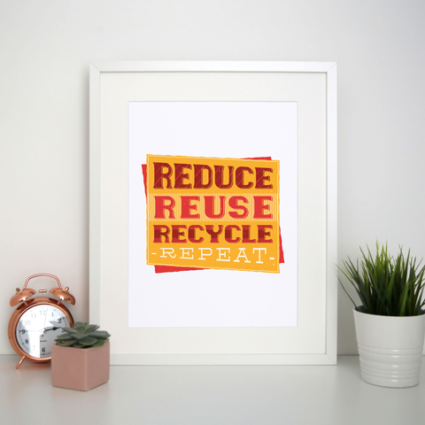 Red recycle print poster wall art decor - Graphic Gear