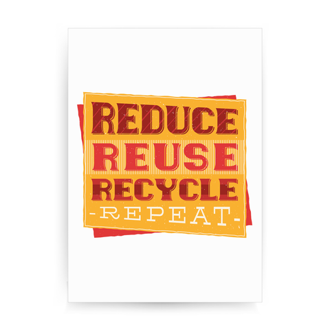 Red recycle print poster wall art decor - Graphic Gear
