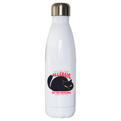Allergic cat water bottle stainless steel reusable - Graphic Gear