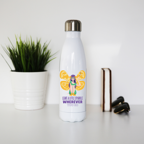 Mardi gras fairy water bottle stainless steel reusable - Graphic Gear