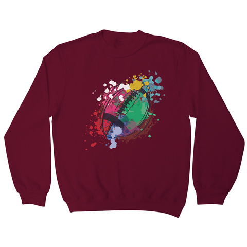 Watercolor rugby ball sweatshirt - Graphic Gear