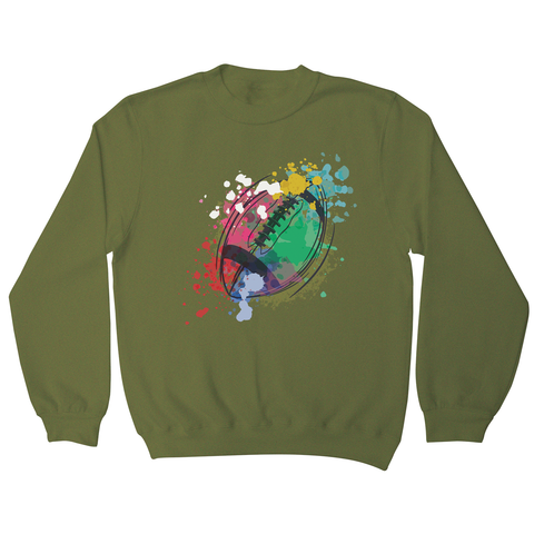 Watercolor rugby ball sweatshirt - Graphic Gear