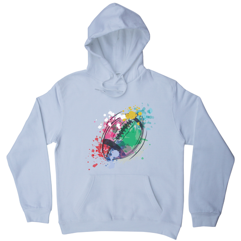Watercolor rugby ball hoodie - Graphic Gear