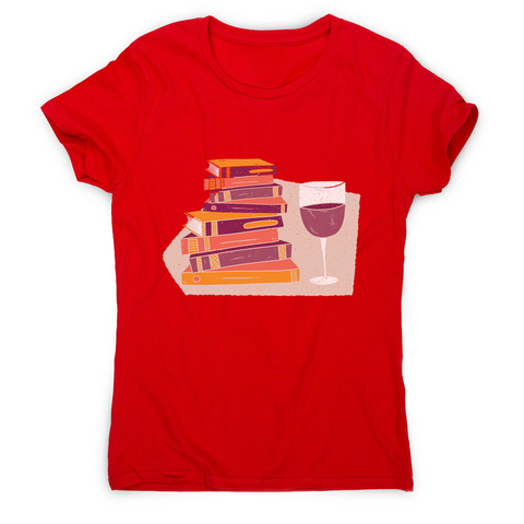 Wine and books women's t-shirt - Graphic Gear