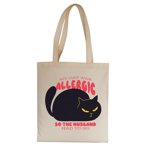 Allergic cat tote bag canvas shopping - Graphic Gear