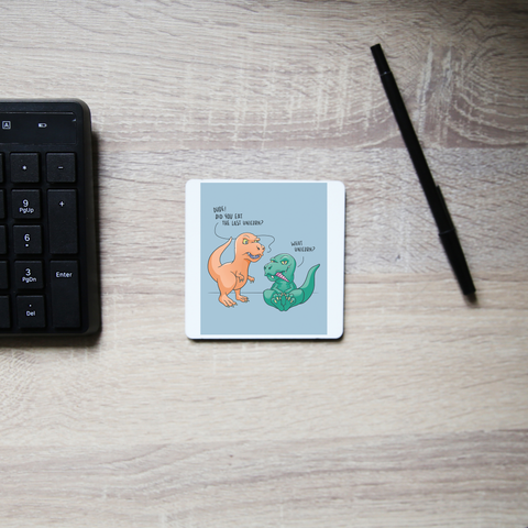 Funny dinosaur unicorn coaster drink mat - Graphic Gear