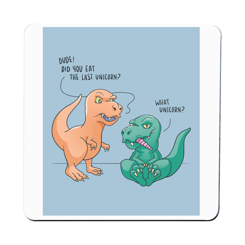 Funny dinosaur unicorn coaster drink mat - Graphic Gear