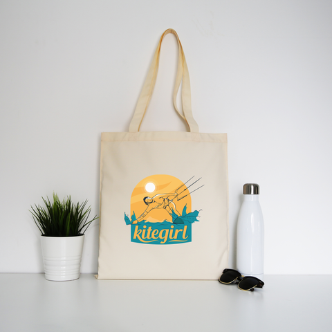 Kite girl tote bag canvas shopping - Graphic Gear