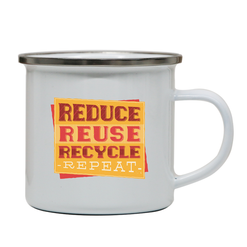 Red recycle enamel camping mug outdoor cup colors - Graphic Gear