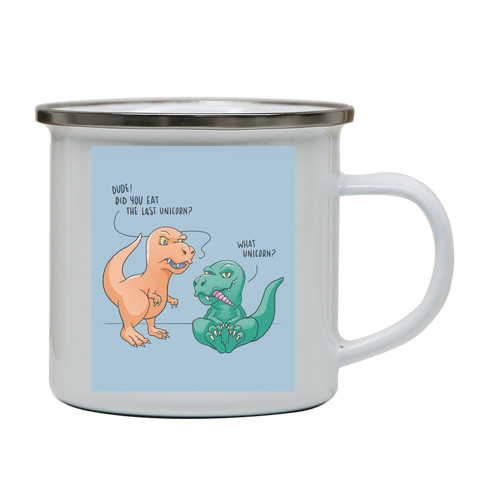 Funny dinosaur unicorn enamel camping mug outdoor cup colors - Graphic Gear